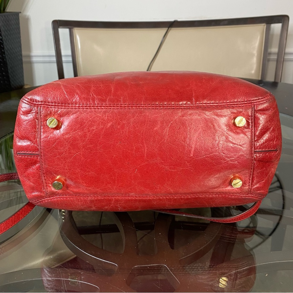 Michael Kors Alexis Medium Leather Satchel Caramel Red - Picture 10 of 14